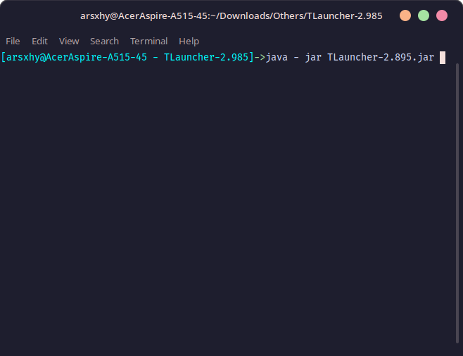 java -jar TLauncher-2.985.jar